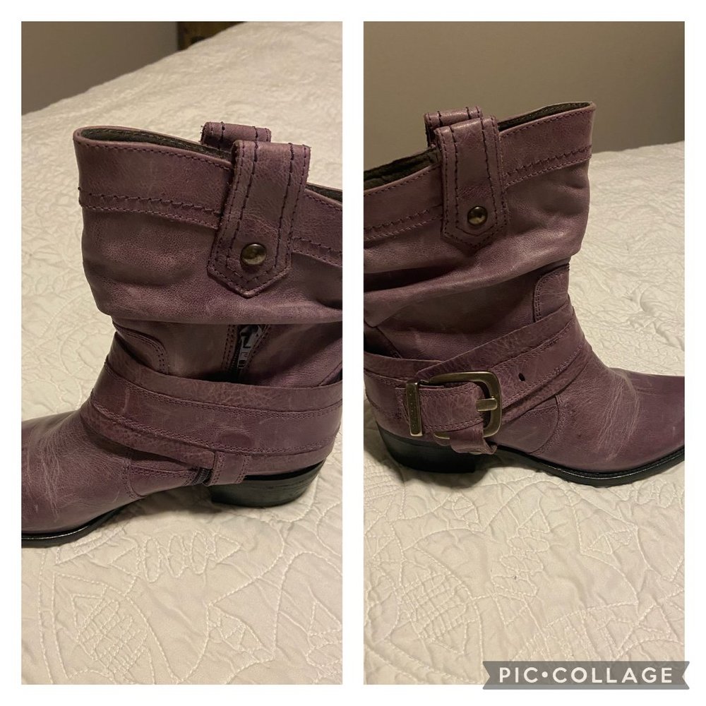 Spiral  - Genuine Leather purple Booties